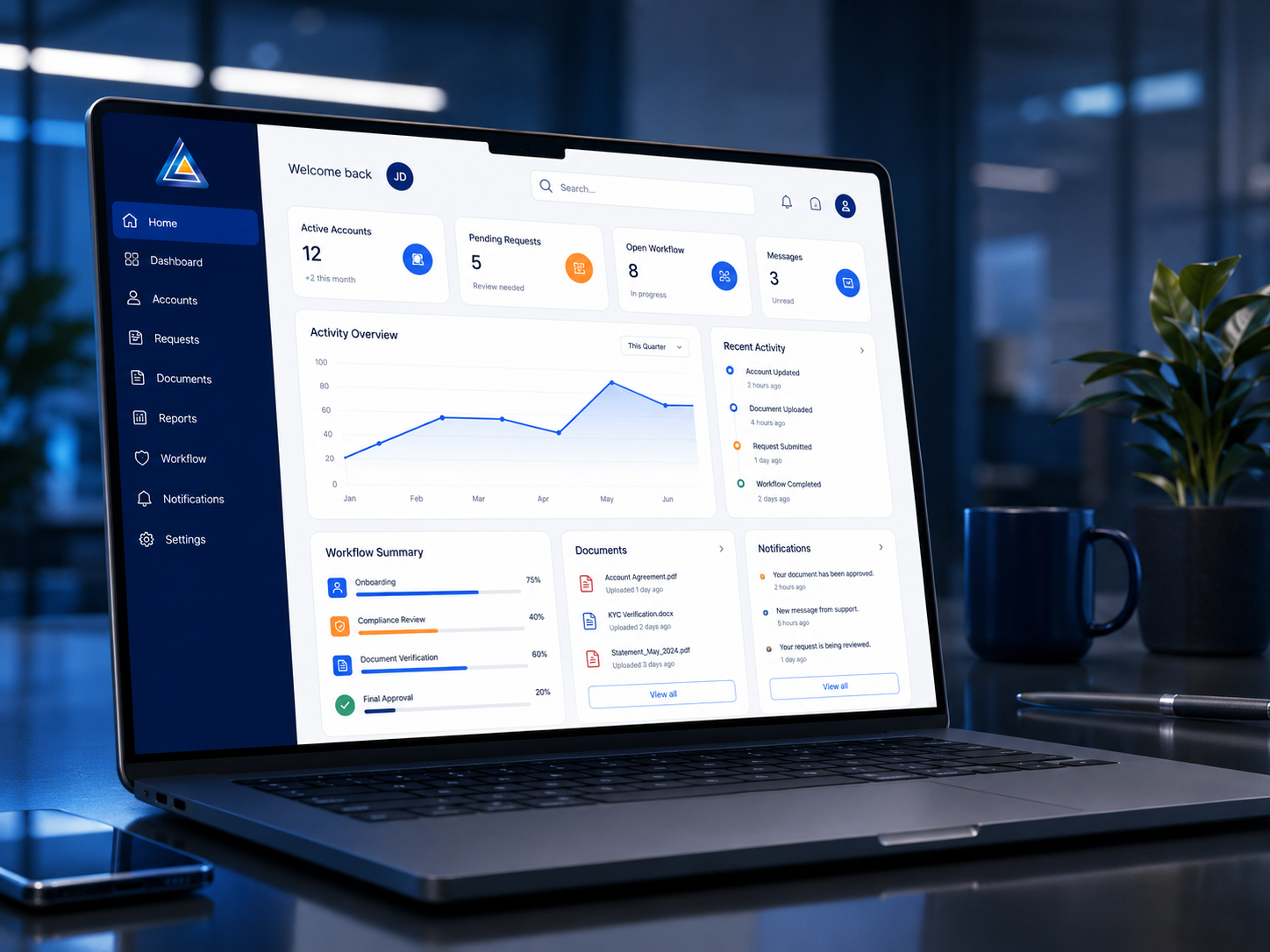 Modern software dashboard representing a featured LogicAide resource about building custom business applications