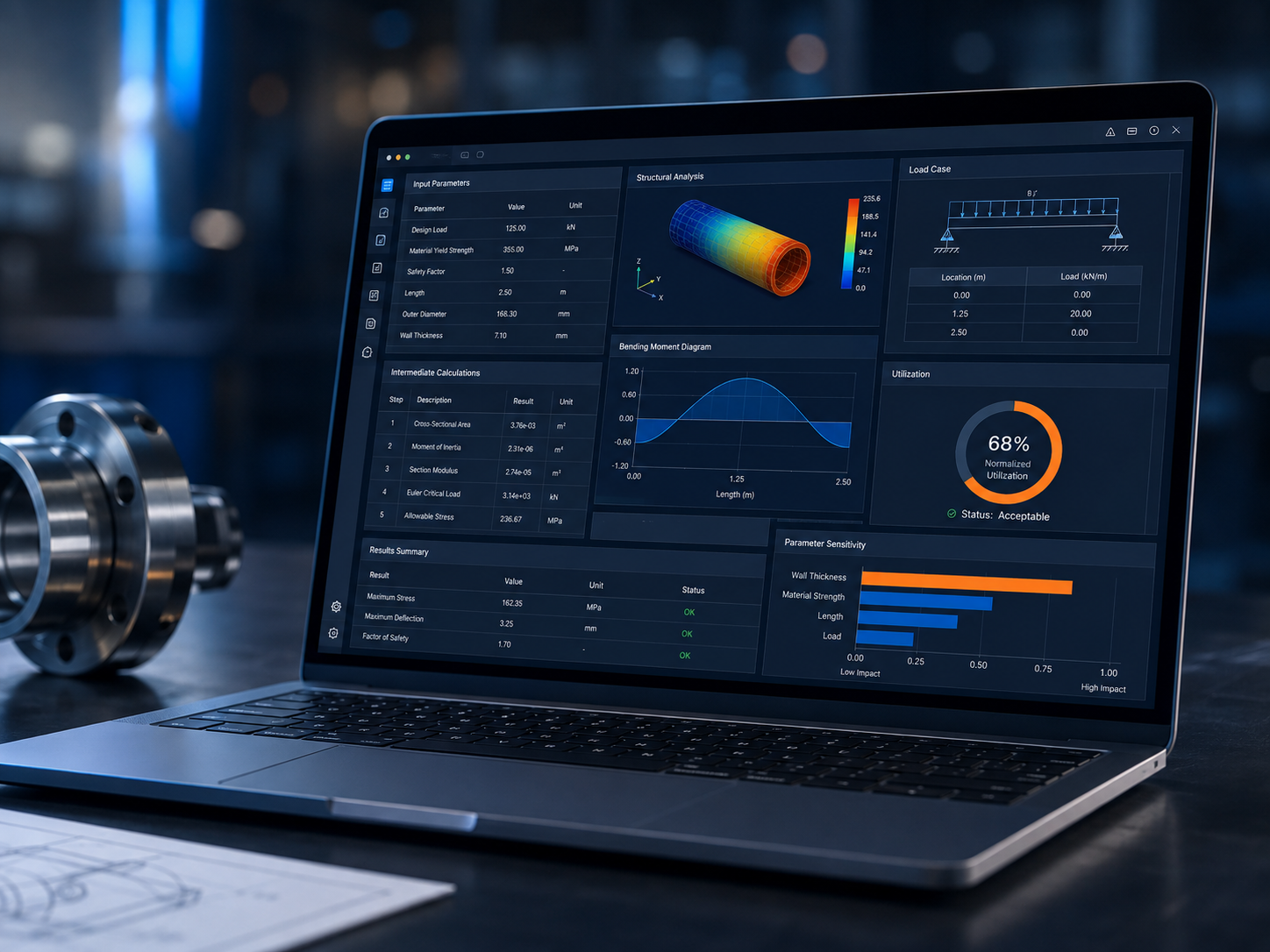 Engineering analysis workspace representing a technical LogicAide article topic
